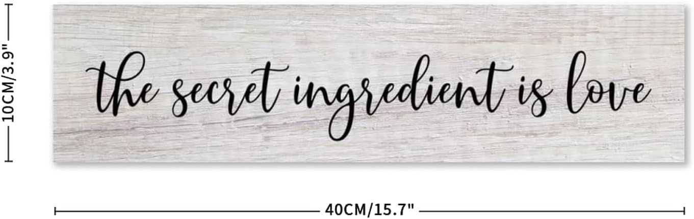 Generic Funny Wood Sign The Secret Ingredient is Love Rustic Wooden Hanging Sign Home Farmhouse Kitchen Wall Decoration 16 x 4 Inch