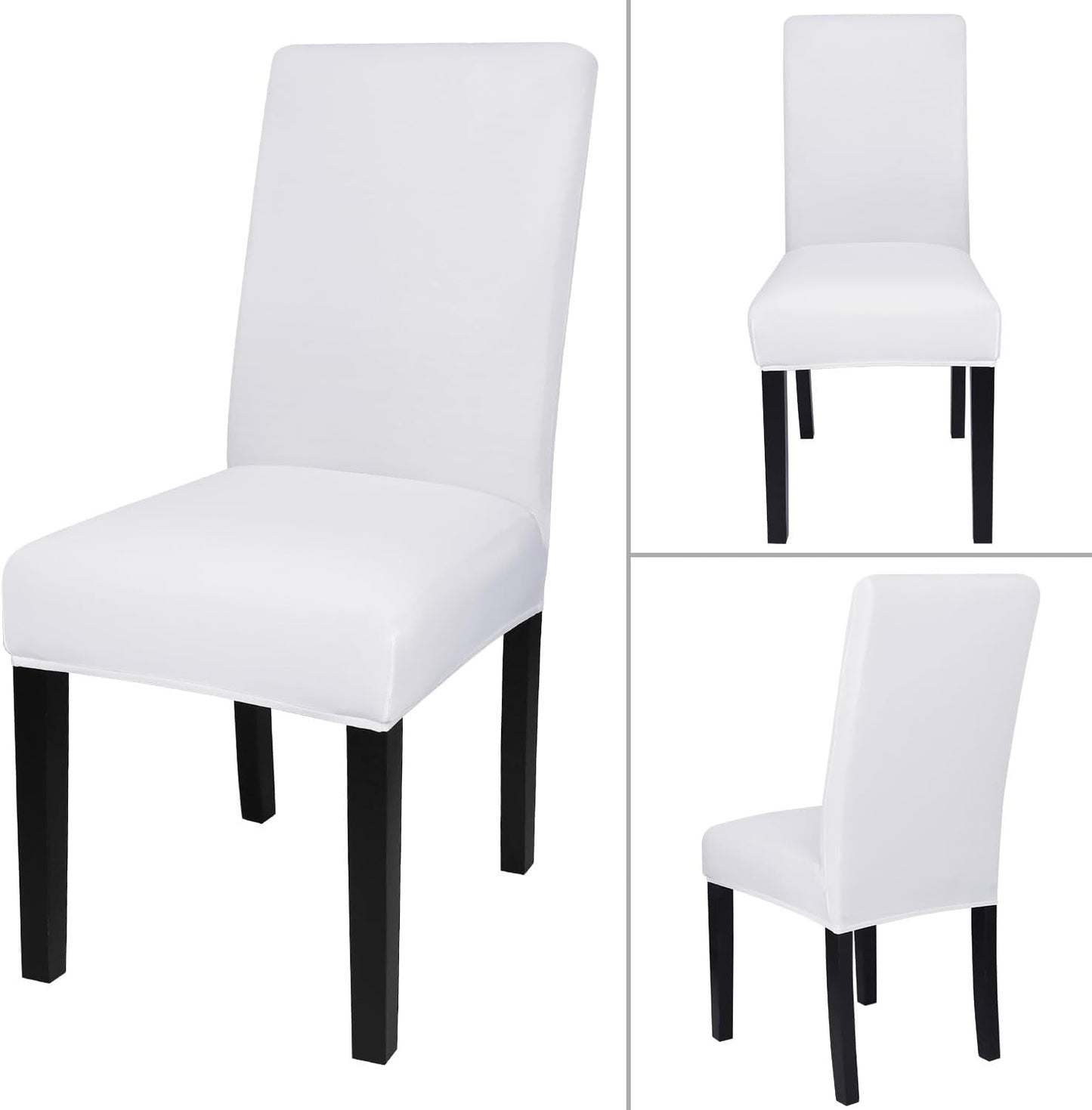 JQinHome 4 Pcs Dining Chair Slipcover, High Stretch Removable Washable Chair Seat Protector Cover for Home Party Hotel Wedding Ceremony