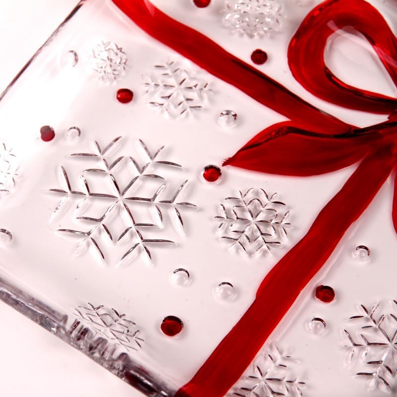 Decorative Crystal Candy Bowls Dish Glass Gift Plate, Decorative Crystal Rectangular Bowls for Home Decor, Centerpiece for Candy, Snack, Cake, Sushi