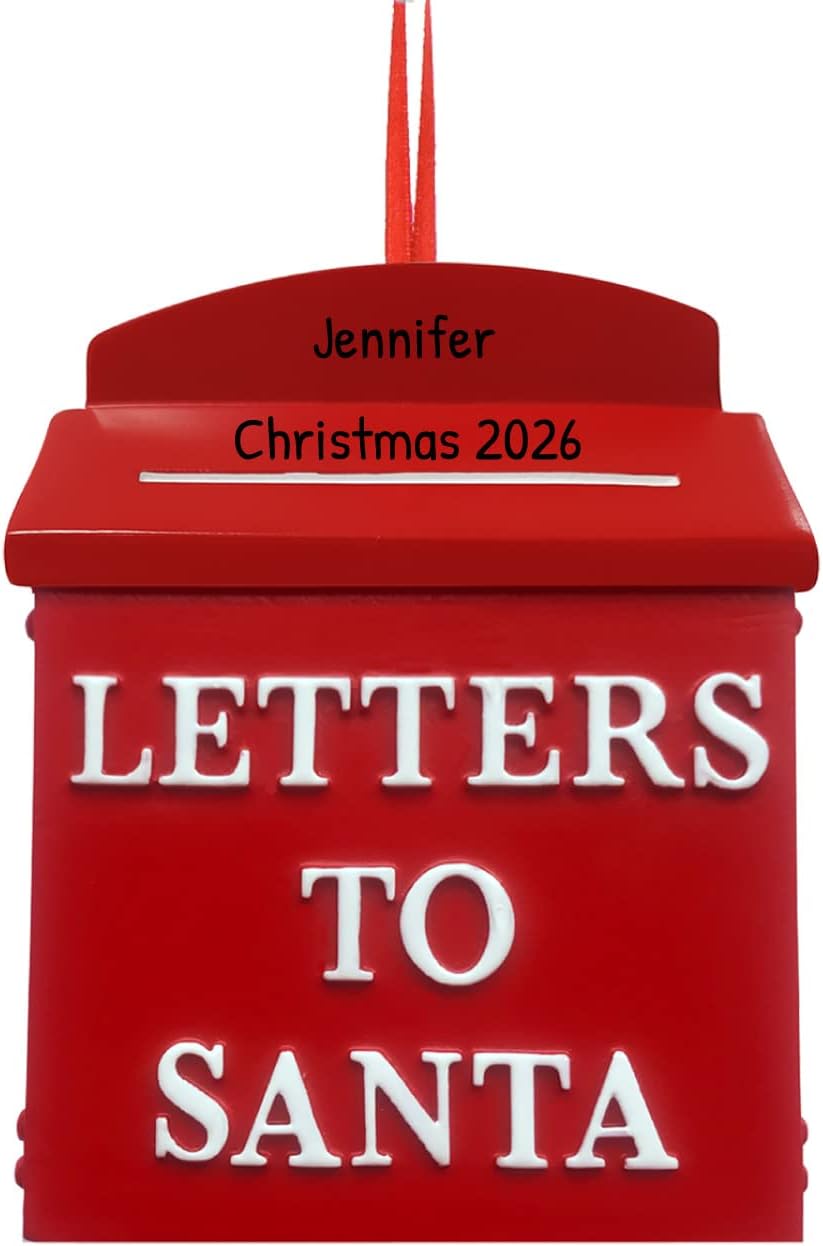 Elves Personalized Santa Claus Ornaments 2024 - Vintage Santa Mailbox & Topper for Christmas Tree