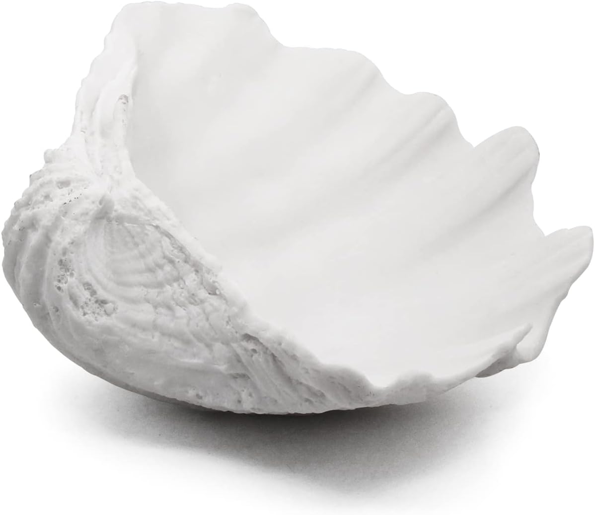 Accessoryway Large White Sea Shells Decorative Bowl Resin Clam Shell Bowl Beach Decorations for Home Coastal Beach Decor Decoration Storage Bowls & Home Office Nautical Themed Party Decor -10.2"-1PC