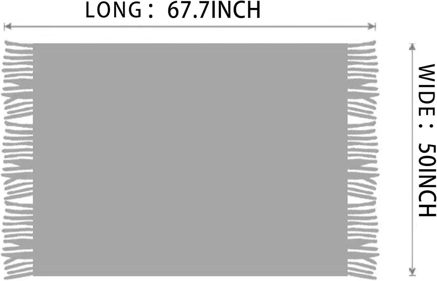 Boho Throw Blanket - Bohemian Fringe Tassels， for Bed Couch Soft ChairBlanket Double Sided (50"x70") (Yellow)