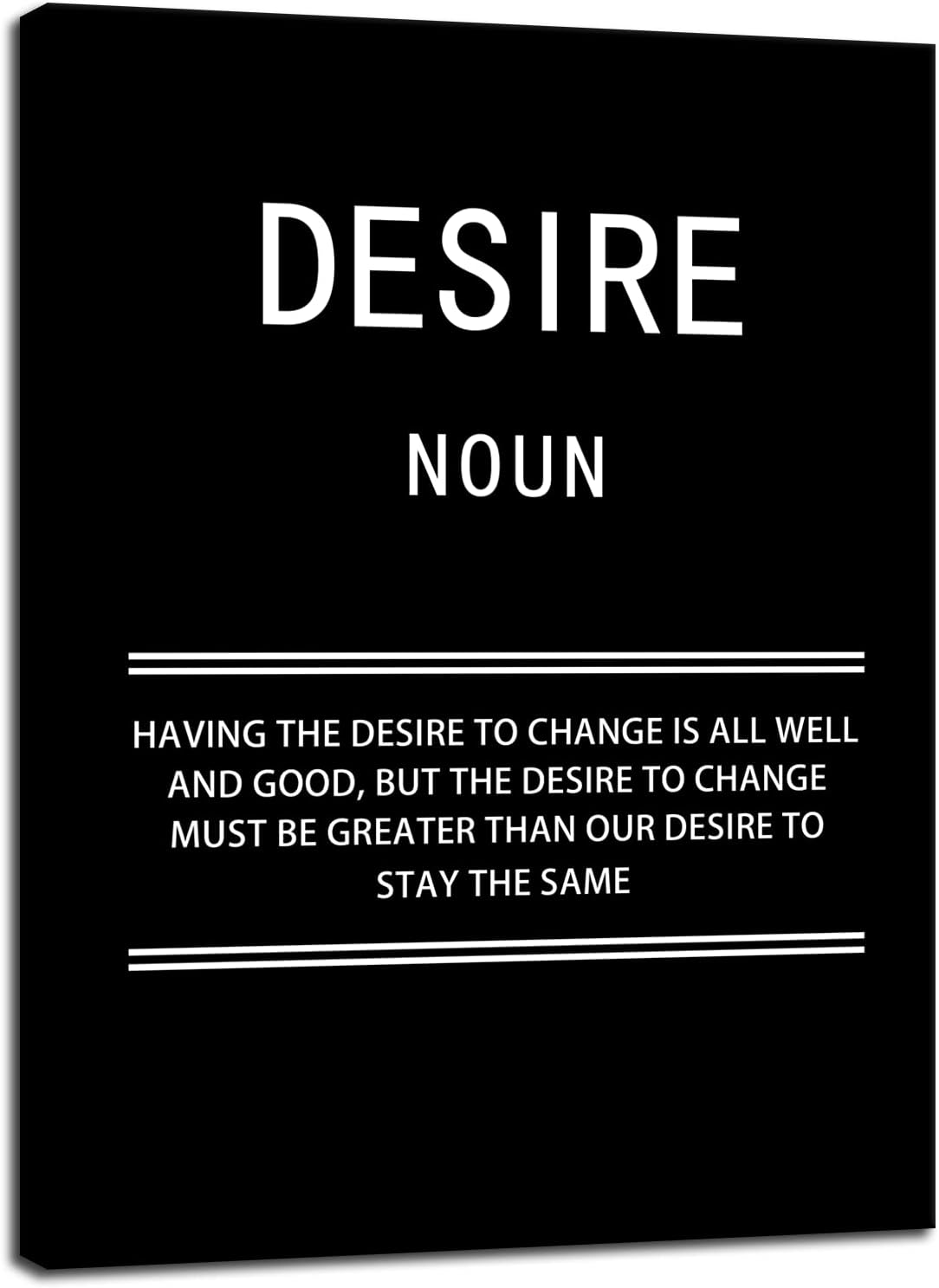 WYJZDZQ8 Inspirational Canvas Office Print Wall Art Desire Noun Motivational Picture Poster Painting Modern Inspiring Artwork for Home Living Room Bedroom Decor Ready to Hang [30''W x 40''H]