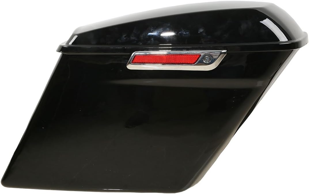 XFMT Vivid Black 5" Stretched Extended Saddlebags Hard Saddle Bags W/Chrome Conversion Bracket For Harley Softail Heritage Deluxe 1984-2017