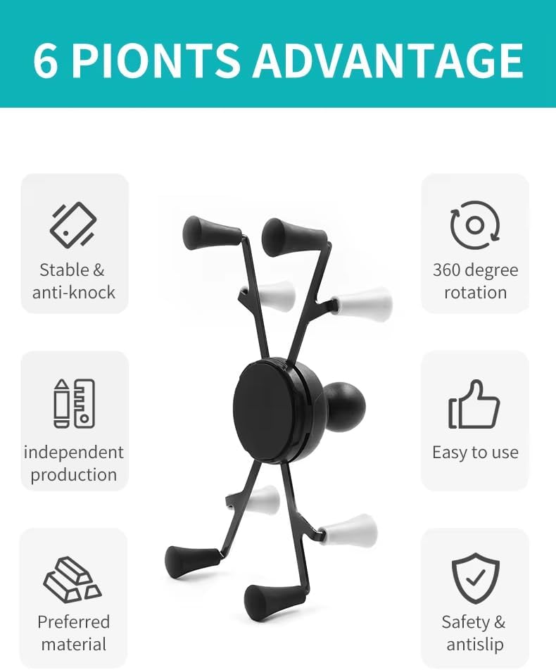 Strg Tablet Mount with U-Bolt Mount Base for Rails 0.5'' to 1.25'' in Diameter for 6" Tablets, Motorcycle Tablet Holder for Bike Motorcycle ATV/UTV and More Rails