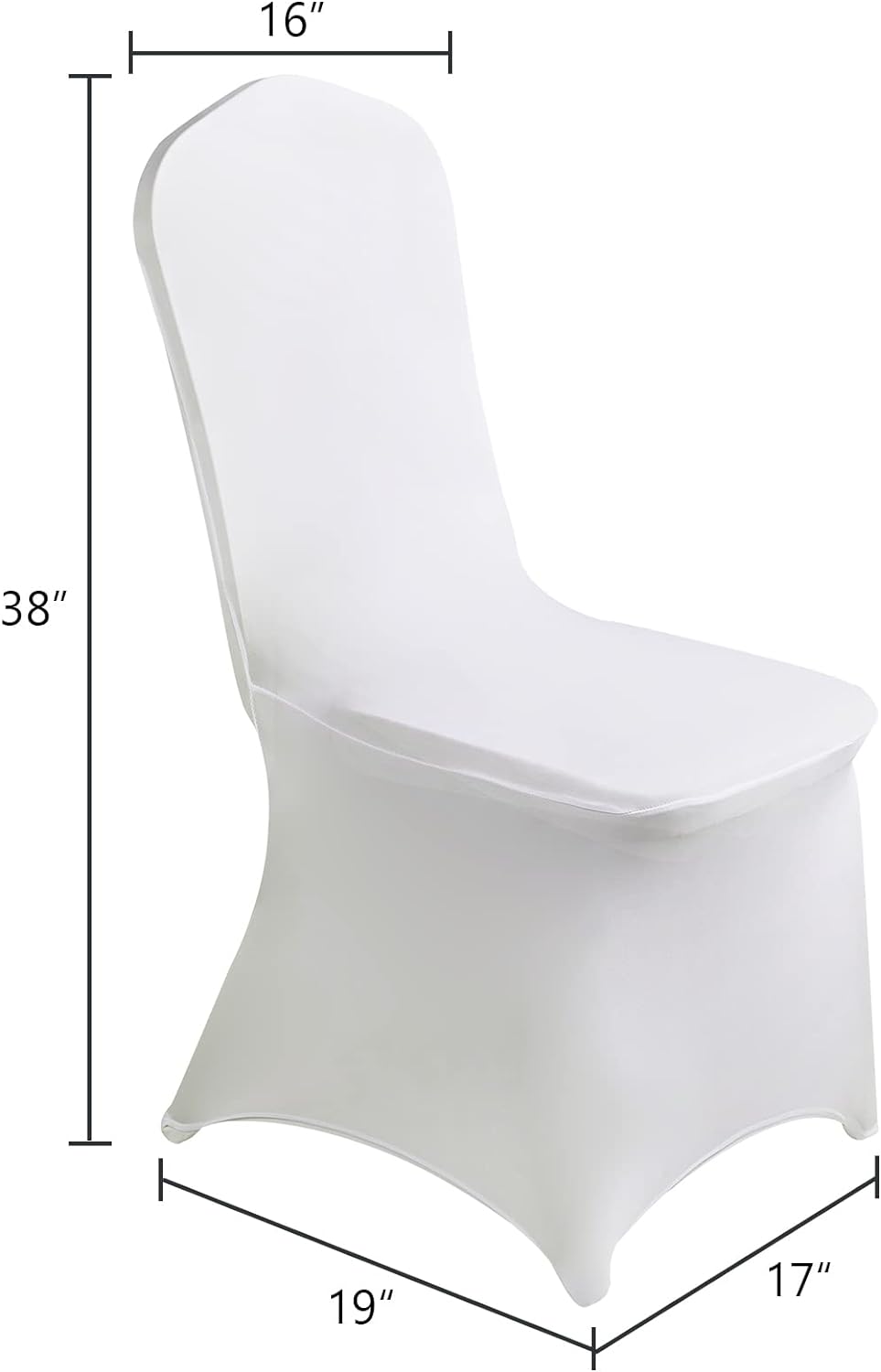 Waterproof Spandex Chair Cover 12PCS, Stretch Dining Chair Covers, Polyester Outdoor Chair Covers, Protector Stretch Chair Cover for Party Universal, Banquet, Wedding Event, Hotel(White)