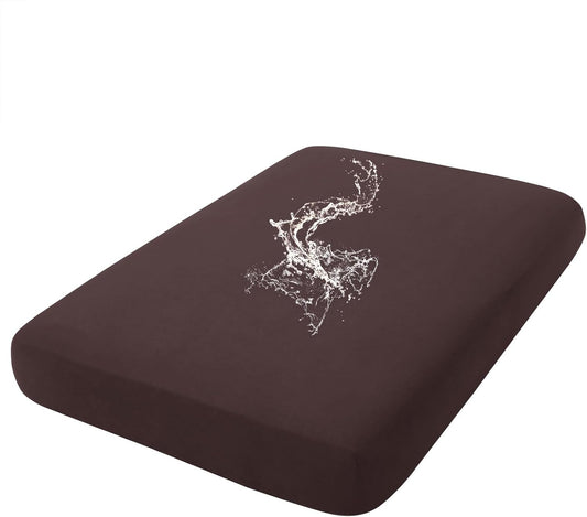hyha Waterproof Couch Cushion Covers, Stretch Sofa Couch Seat Slipcover for Dog Washable, Non-Slip Waterproof Outdoor Cushion Covers for Patio Furniture Replacement (1 Piece for Medium, Chocolate)