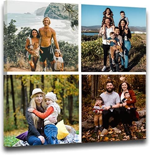 Laoife Custom Canvas Prints with Your Photos 18"x18", Canvas Photo Prints Custom, Personalized Canvas Wall Art for Office Home Bedroom Living Room Wall Decor, Gift for Father's Day Birthday Wedding