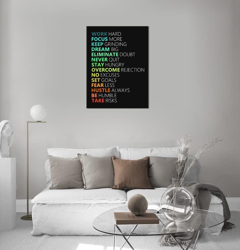 WYJZDZQ8 Inspirational Canvas Wall Art for Office Living Room Motivational Poster Motivation Canvas Prints Artwork Modern Home Decor Painting Stretched and Framed Ready to Hang [30''Wx 40''H]