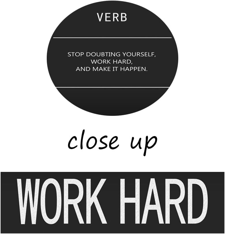 Motivational Wall Art Office Decor Inspirational Quotes Canvas Painting Work Hard Verb Pictures Posters and Prints Artwork Modern Gym Living Room Wall Decor Framed Ready to Hang[30" W X 40" H]