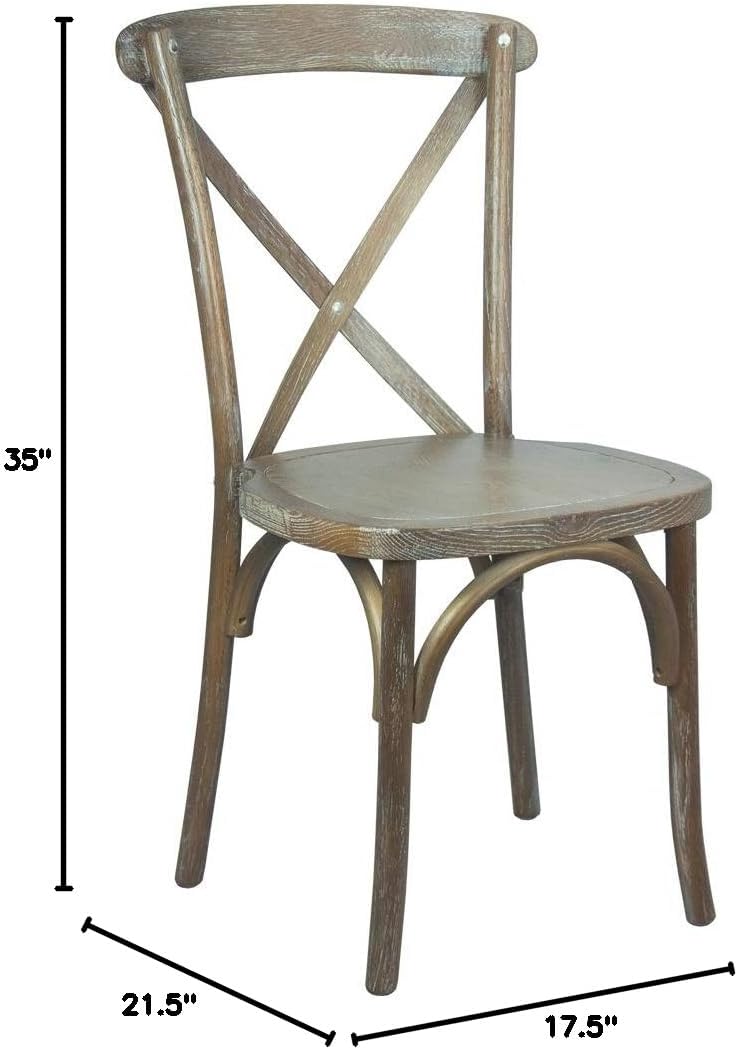 EMMA + OLIVER Medium with White Grain X-Back Chair