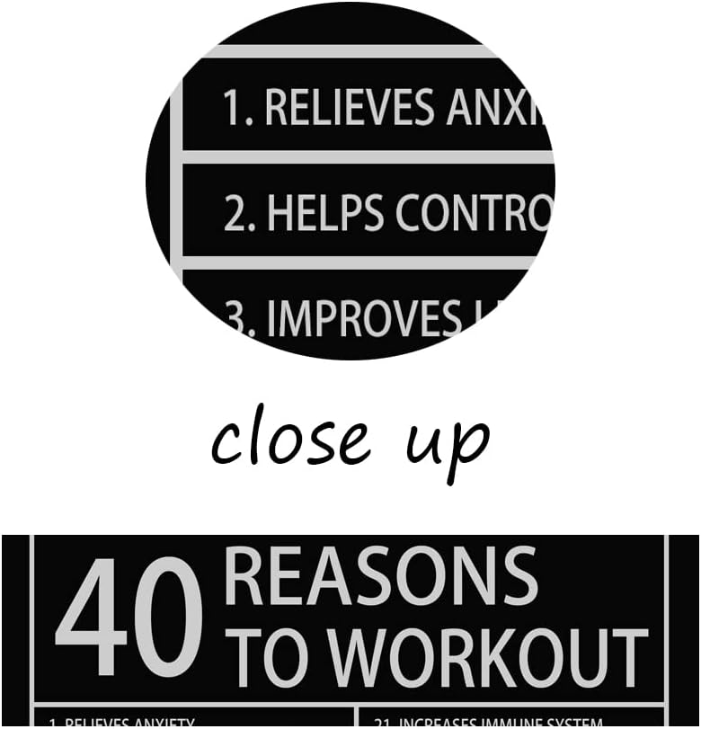 40 Reasons to Workout Inspirational Canvas Painting Motivational Wall Art Inspiration Affirmative Poster Prints Artwork for Living Room Home Decor Office Framed Ready to Hang [12''W x 18''H]