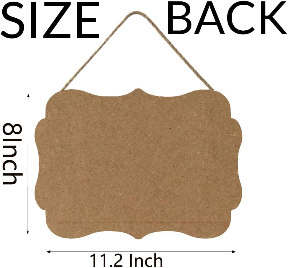 Personalized Wooden Welcome Sign for Front Door - Customized Home Decor With Image/Text - Hanging Farmhouse Decorations for Home Office - 11.2 * 8 Inch