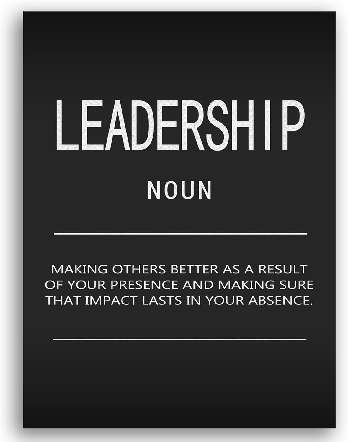 Inspirational Canvas Painting Wall Art Success Quote Inspirational Wall Art Leadership Noun Black Poster Positive Motivational Framed Artwork Prints Picture for Home Office Living Room[30" W X 40" H]