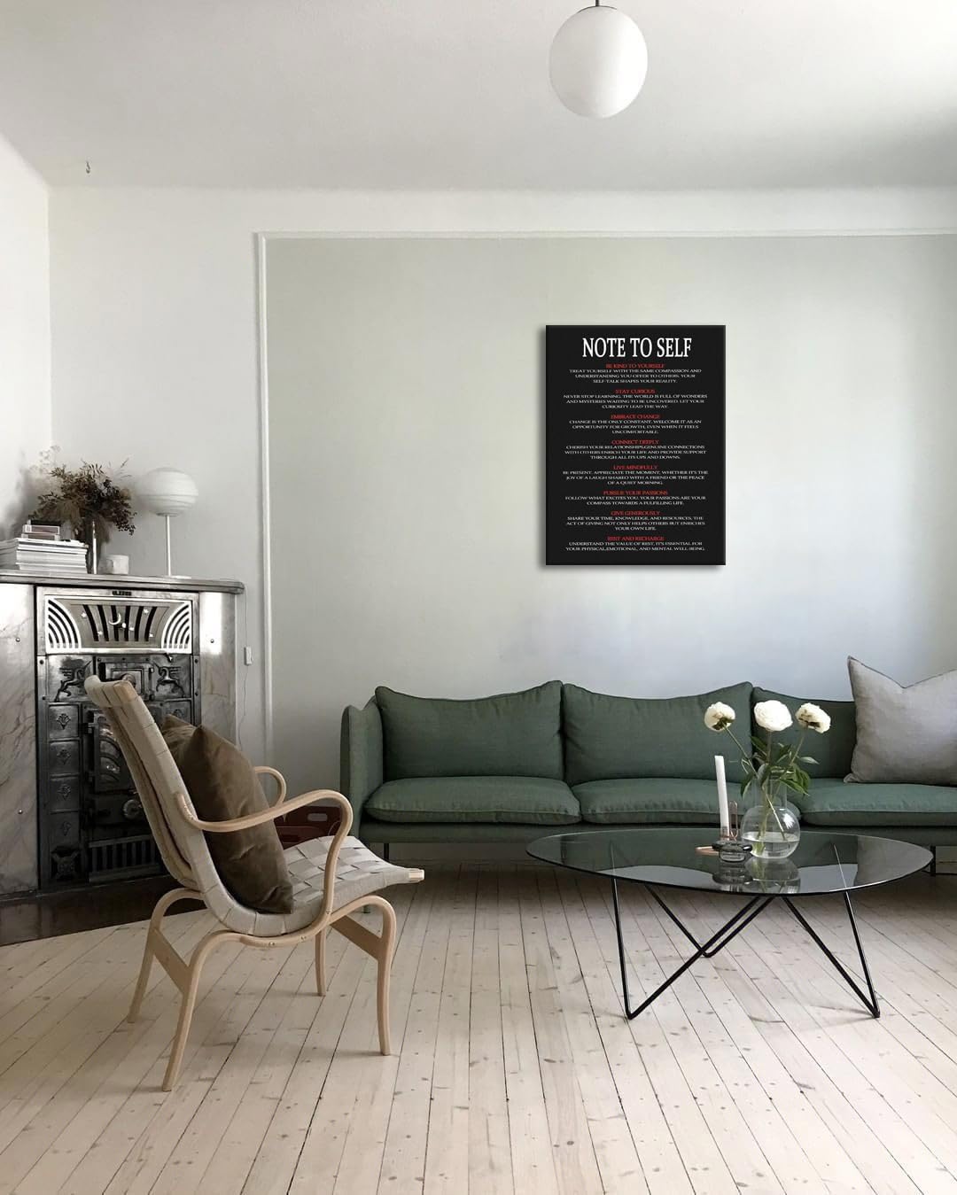 WYJDFART Printed Modern Artwork NOTE TO SELF Motivational Wall Art for Office Living room Bedroom Home Inspirational Canvas Poster Framed Ready to Hang[30" W X 40" H]