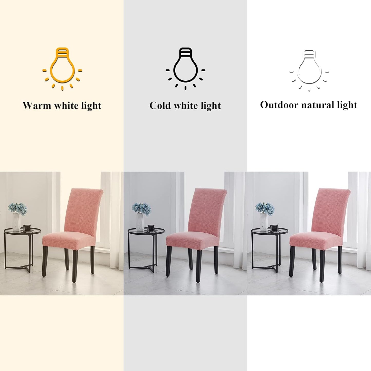 Joccun Chair Covers for Dining Room Set of 2,Dining Chair Slipcovers Stretch Dining Room Chair Covers Seat Protector,Washable Parsons Chair Cover for Home,Banquet(Dusty Pink,2 Pack)