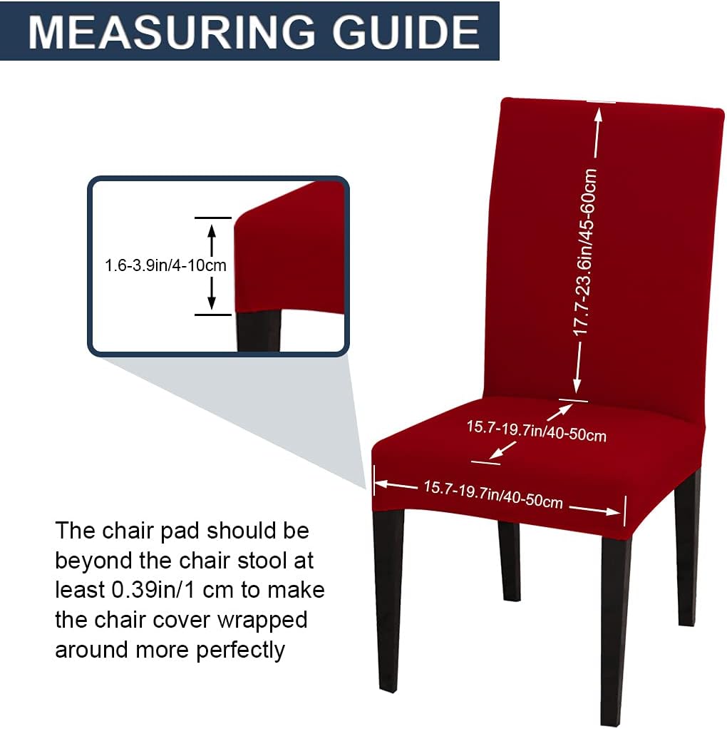 JQinHome 4 Pcs Dining Chair Slipcover, High Stretch Removable Washable Chair Seat Protector Cover for Home Party Hotel Wedding Ceremony