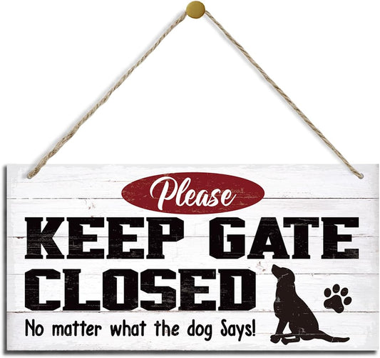 Warning Signs, Keep Gate Closed Dog Sign, Decorative Wood Hanging Wood Plaque, Warning Animal Dog Sign, Funny Novelty Caution Dog Sign, Dog Owner Home Decor, Door Gate Hanger Outdoor
