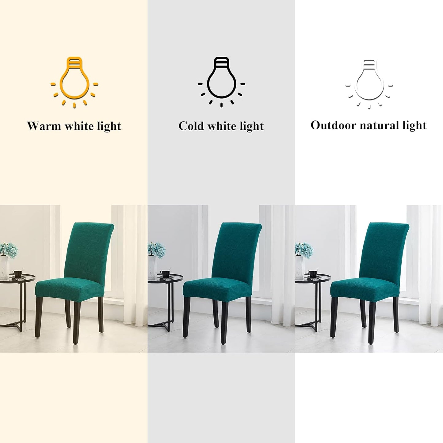 Joccun Chair Covers for Dining Room Set of 2,Dining Chair Slipcovers Stretch Dining Room Chair Covers Seat Protector,Washable Parsons Chair Cover for Home,Banquet(Peacock Blue,2 Pack)