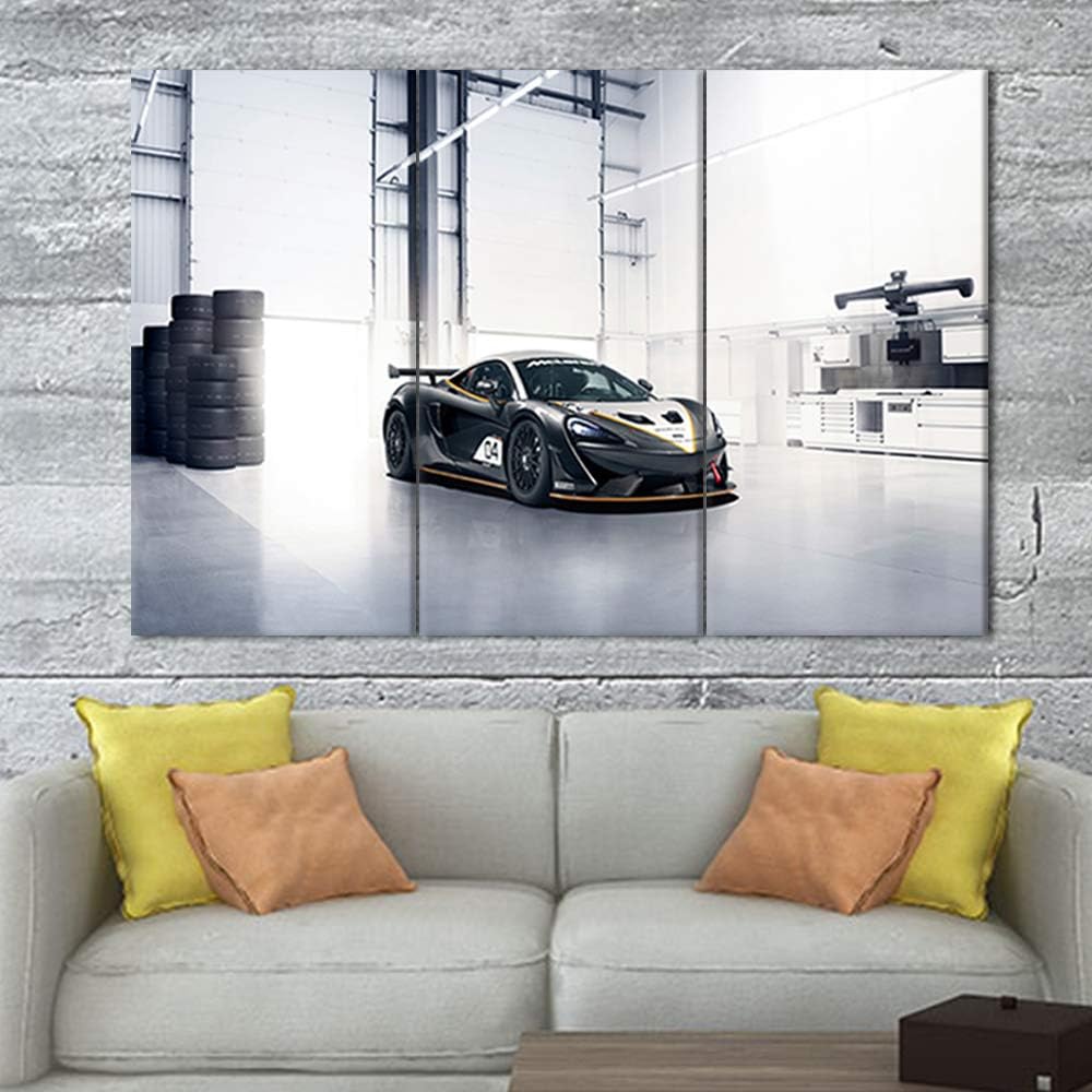 TUMOVO Framed Canvas Wall Art Pictures 3 Pieces Black and White Sports Cars Painting HD Printed Poster Artwork for Bedroom Living Room Modern Home Decorations Ready to Hang 28 x 14inch x 3 Panel