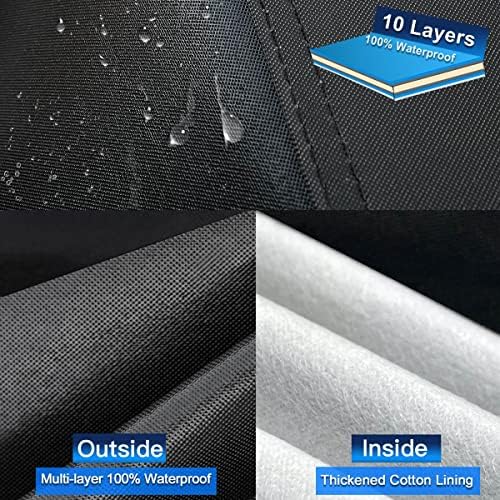 10 Layers SUV Car Cover Custom Fit for Jeep Grand Cherokee (2010-2025) Waterproof All Weather for Automobiles, Outdoor Full Cover Sun UV Rain Protection with Cotton.Black