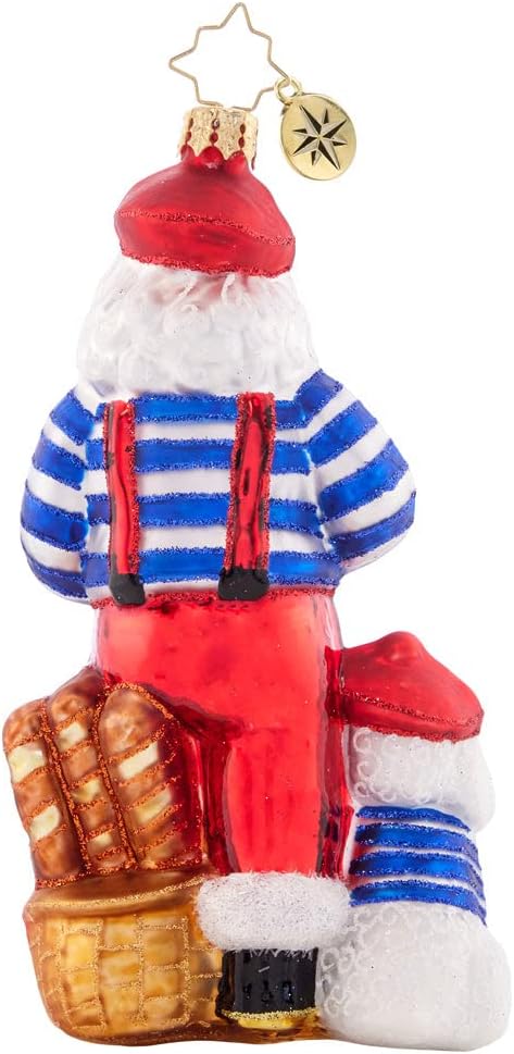 Christopher Radko Hand-Crafted European Glass Christmas Tree Decorative Ornament, Pardon My French Santa