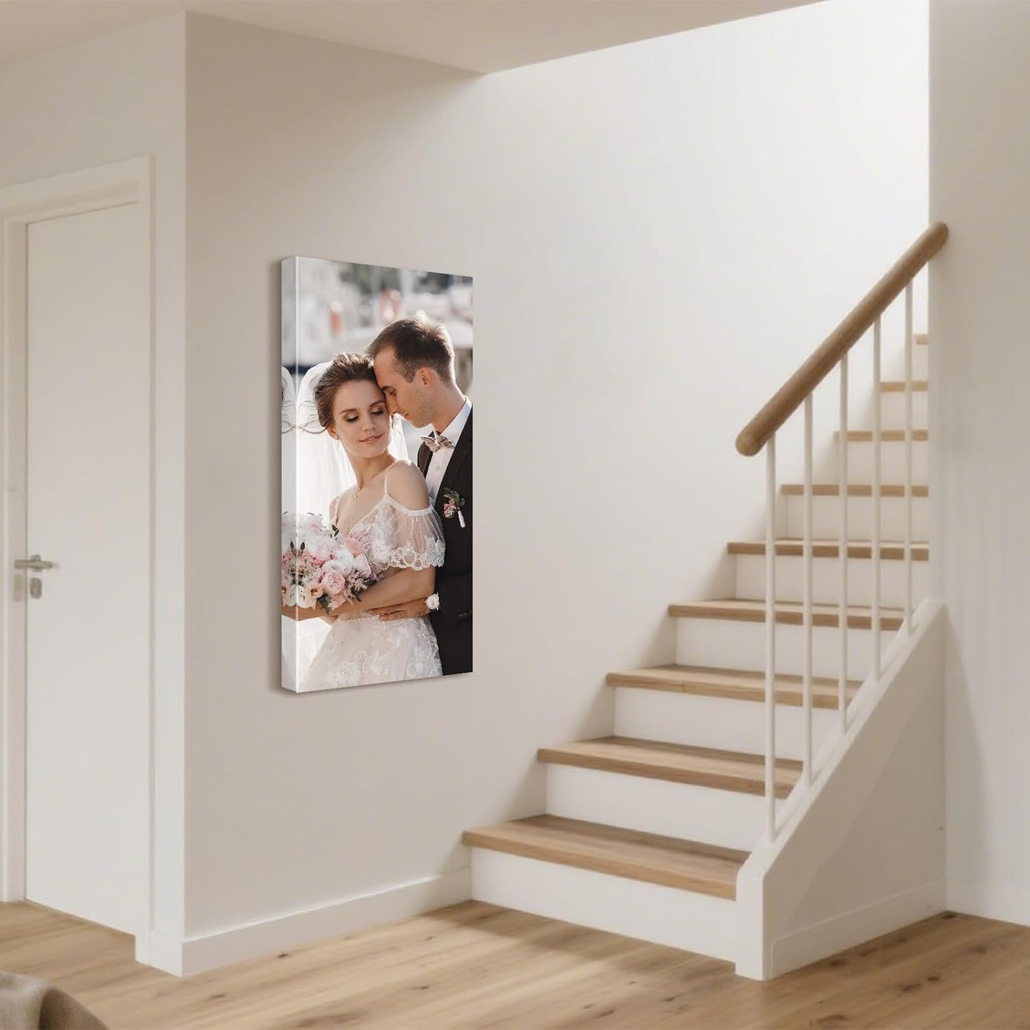 Personalized Custom Canvas Prints with Your Photos & Text, Customized Picture Print, Transform Own Images Into Framed Wall Art Digitally Printed Photo to Canvas, Keepsakes Gifts for Family 16x36’’