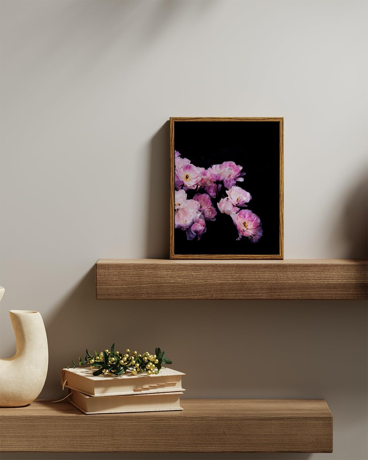 VIYYIEA Framed Canvas Wall Art Home Decor Classical Flower Oil Paintings for Wall Decorations Canvas Wall Art Modern Floral Home Decor for Bedroom Living Room Bathroom Decor 8x10in