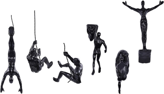 Set of 6 Climbing Men Wall Art Decor Sculpture,Nordic Modern Simplicity Decorative Wall Art, Climbing Man Sculptures,Home & Office Climber Gifts