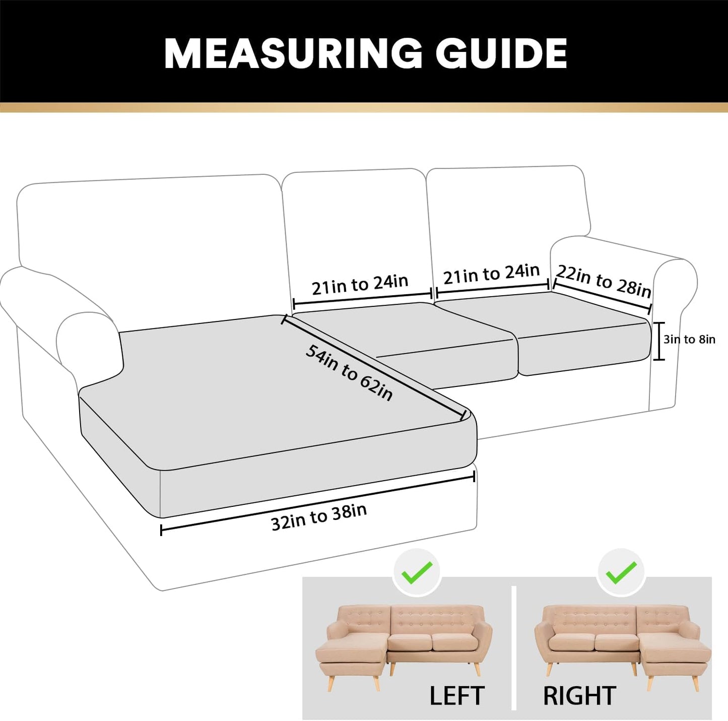 PrinceDeco Sectional Couch Covers 3 Pieces Velvet Sofa Covers L Shape Soft Couch Covers for Sectional Sofa Corner Sofa Cover Couch Cover for Dogs Washable (2 Seater + 1 Chaise,Taupe)