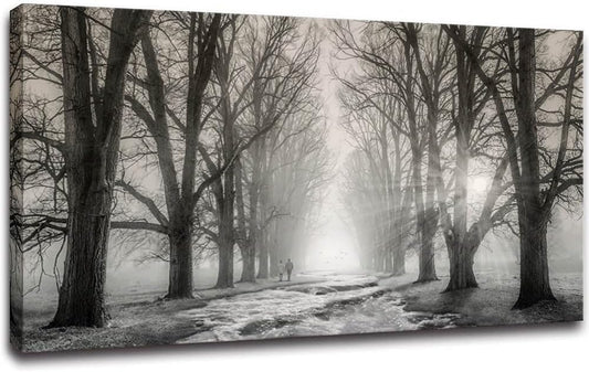 Bamdeya Large Pictures for Bedroom Wall Decor Black and White Wall Art Forest Wall Pictures Tree Canvas Prints Art Landscape Painting Wall Art Living Room Kitchen Office Decor Home Decorations