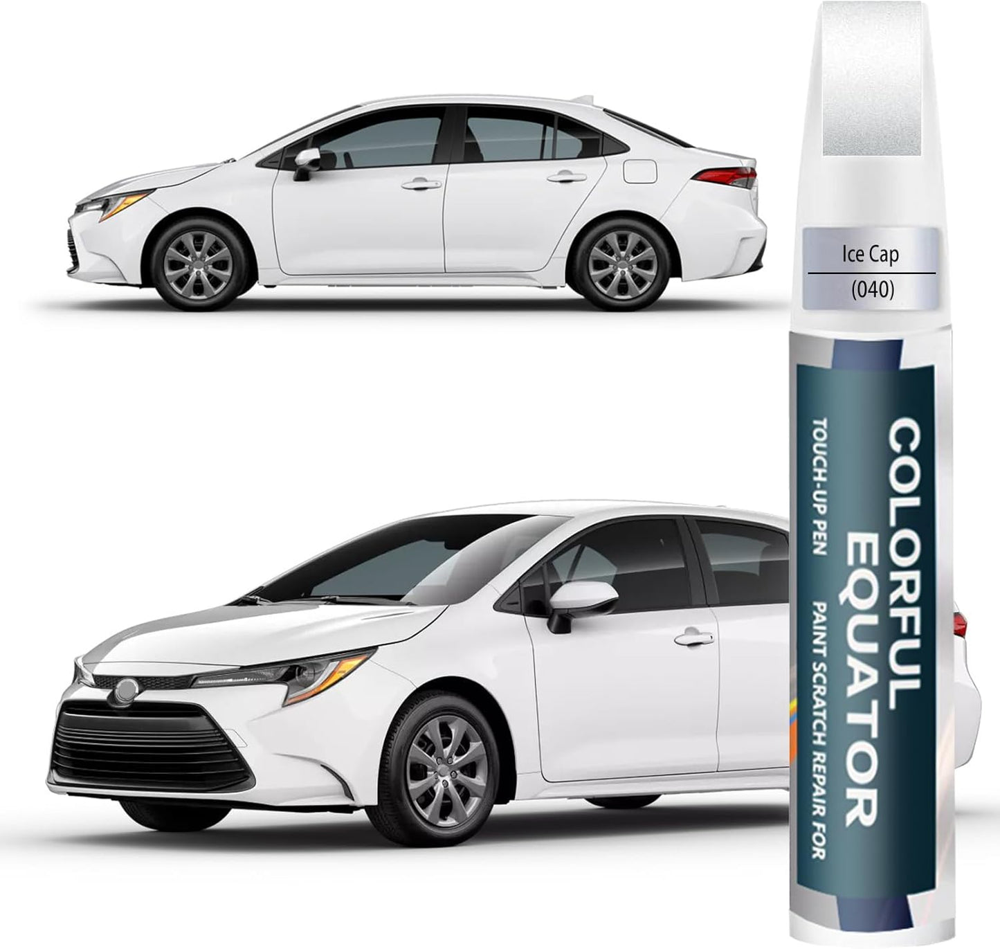 040 Super White/Ice Cap Touch Up Paint for Toyota, Car Paint Pen Scratch Repair Two-In-One Touch Up Paint, Premium Car Scratch Remover for Deep Scratches