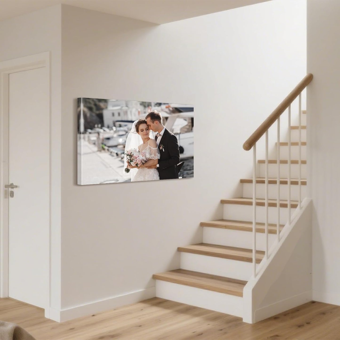 Personalized Custom Canvas Prints with Your Photos & Text, Customized Picture Print, Transform Own Images Into Framed Wall Art Digitally Printed Photo to Canvas, Keepsakes Gifts for Family 40x28’’