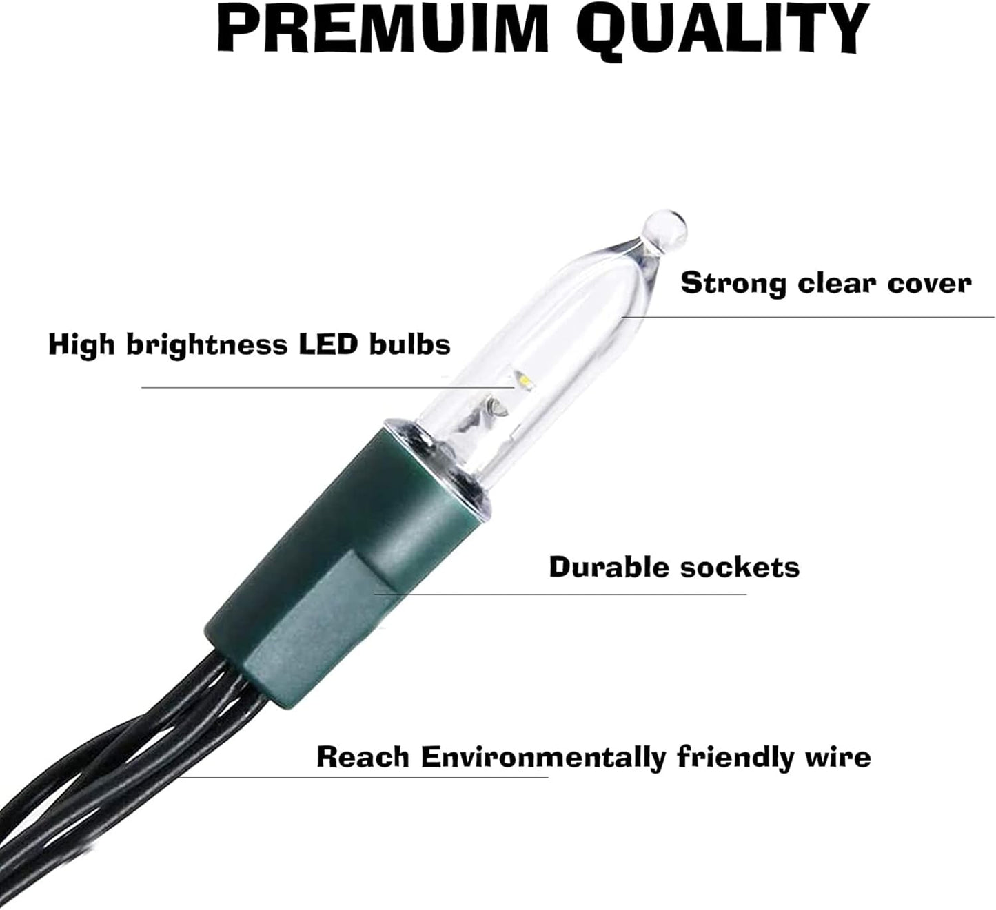 Dazzle Bright 4 Pack Warm White Christmas Mini String Lights, Total 200LED 64FT Batter Operated Waterproof Fairy Lights with 8 Modes for Xmas Indoor Outdoor Yard Garden Holiday Wedding Decorations