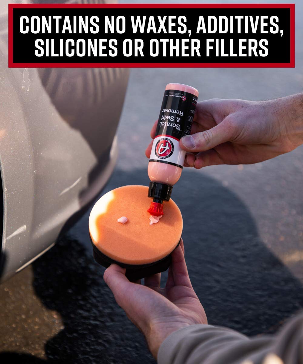 Adam's Polishes Car Scratch & Swirl Remover Hand Correction System | Remove & Restore Paint Transfer, Minor Imperfections, & Oxidation | Paired with Orange Compound Correction Pad Applicator (12oz)