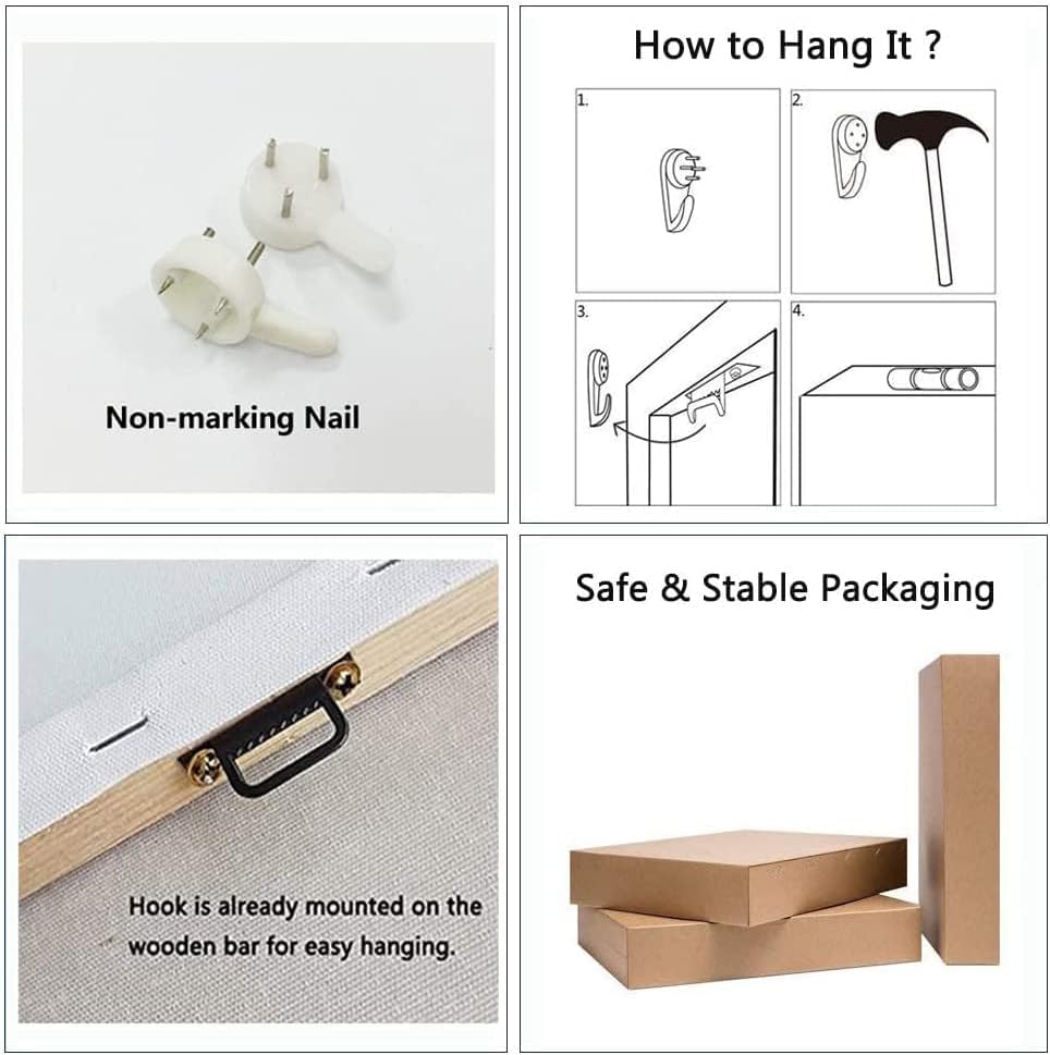 Bamdeya Wall Art Living Room Black White Wall Art Tree Red Wall Decor Natural Scenery Canvas Prints Art Forest Posters Painting Landscape Artwork for Wall Decorations Roon Decor Framed-20x40inches