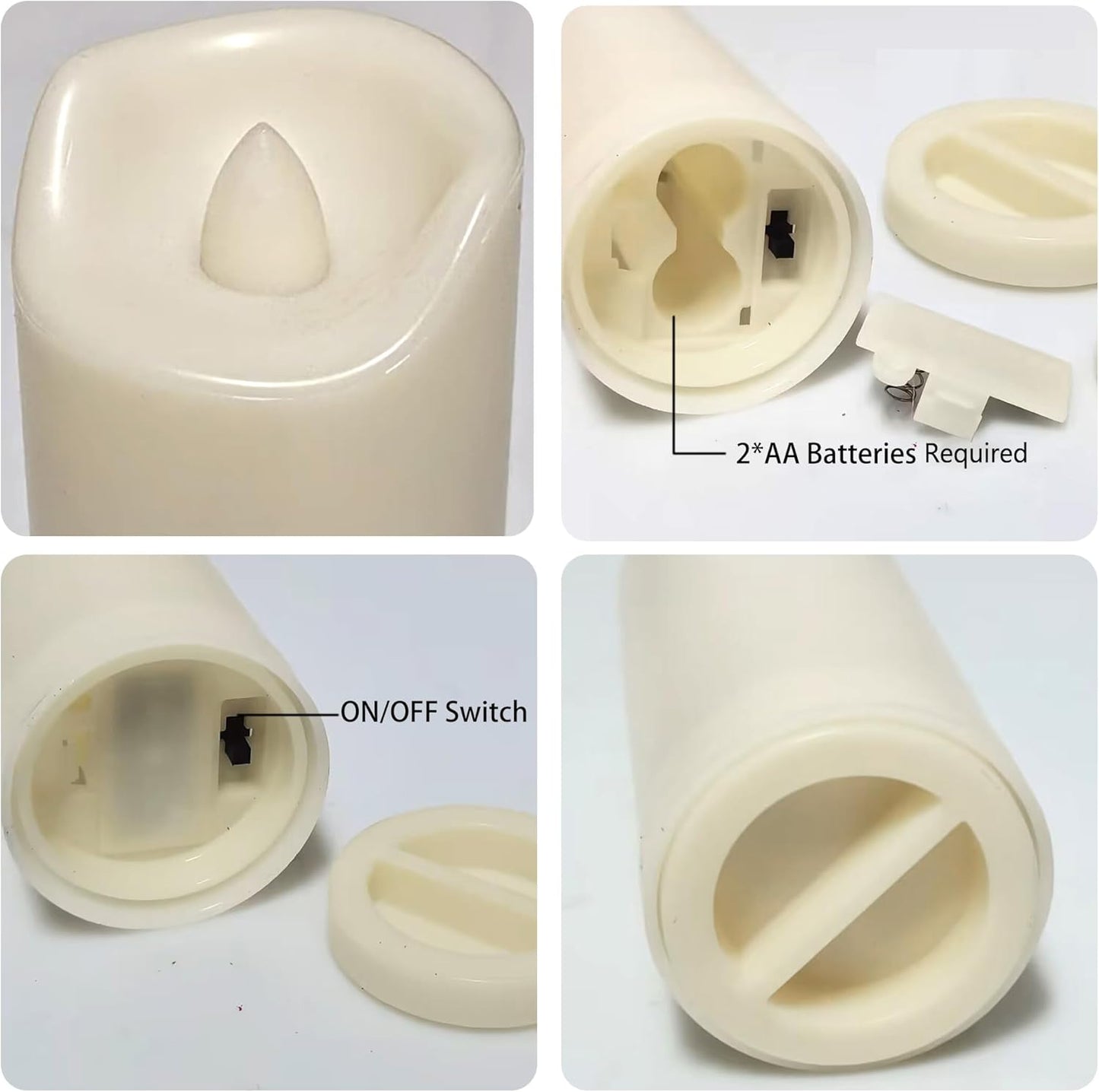 CANDLE CHOICE Waterproof Outdoor Battery Operated Flameless Candles with Auto Timer Flickering Plastic Resin Electric LED Slim Pillar Lights for Lantern Patio Garden Wedding Decorations 2”x4” 2 Pack