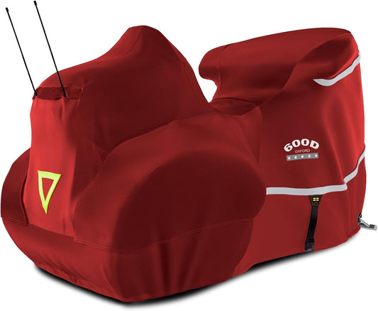 Rosefray Trike Cover,Motorcycle Cover Heavy Duty 600D Waterproof forTrike Models Harley Davidson freewheeler, Tri Glide, and CVO Version, Trike Goldwing, Chidftain, Challenger, Elite Storage,Red