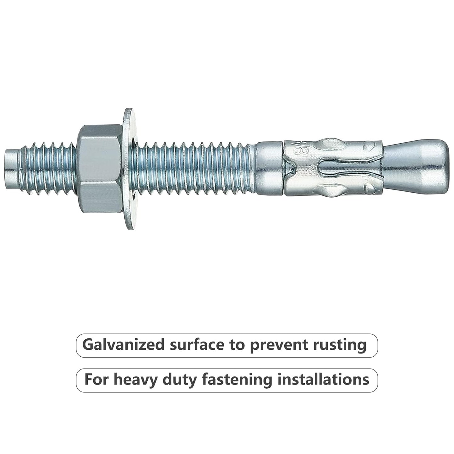 1/2x5-1/2 30Pcs Inch Standard Fasteners for Heavy-Duty Zinc Wedge Anchors for Cement and Concrete