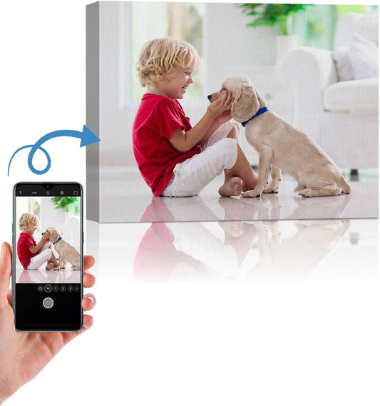 AbcCustomize Canvas Prints with Your Photos，Custom Canvas Wall Art for Bedroom, Living Room, Farmhouse Decor，Personalized Gifts Canvas Prints for Family，Friend，Lover，Pet