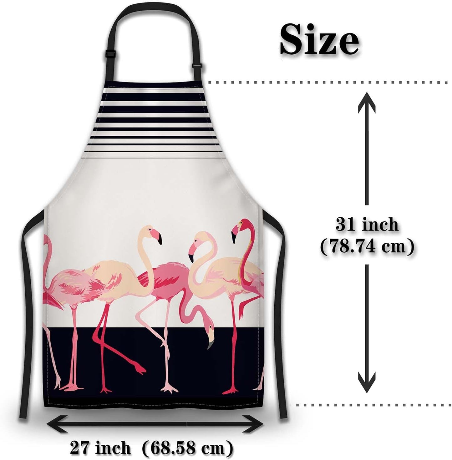Garden Apron for Women Flamingo Mans Aprons for Kitchen Cooking Restaurant BBQ Painting Crafting Gardening 27” (W) x 31” (H), Waterproof Aprons