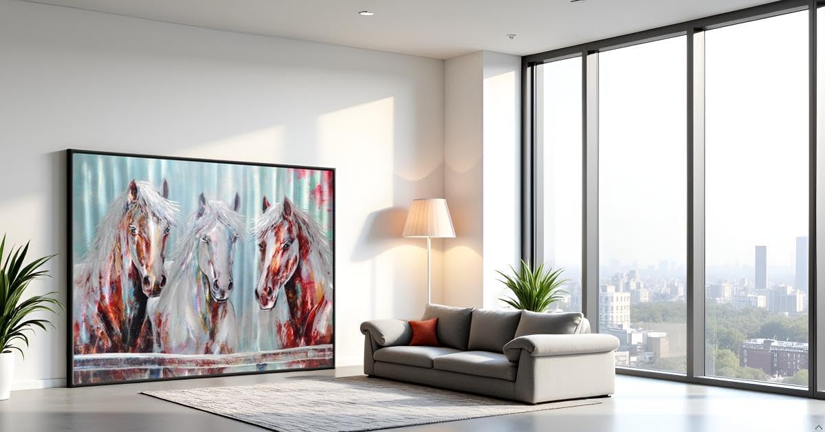 Yihui Arts Modern Contemporary 3D Aluminum Horse Metal Wall Art Sculpture for Home Decor