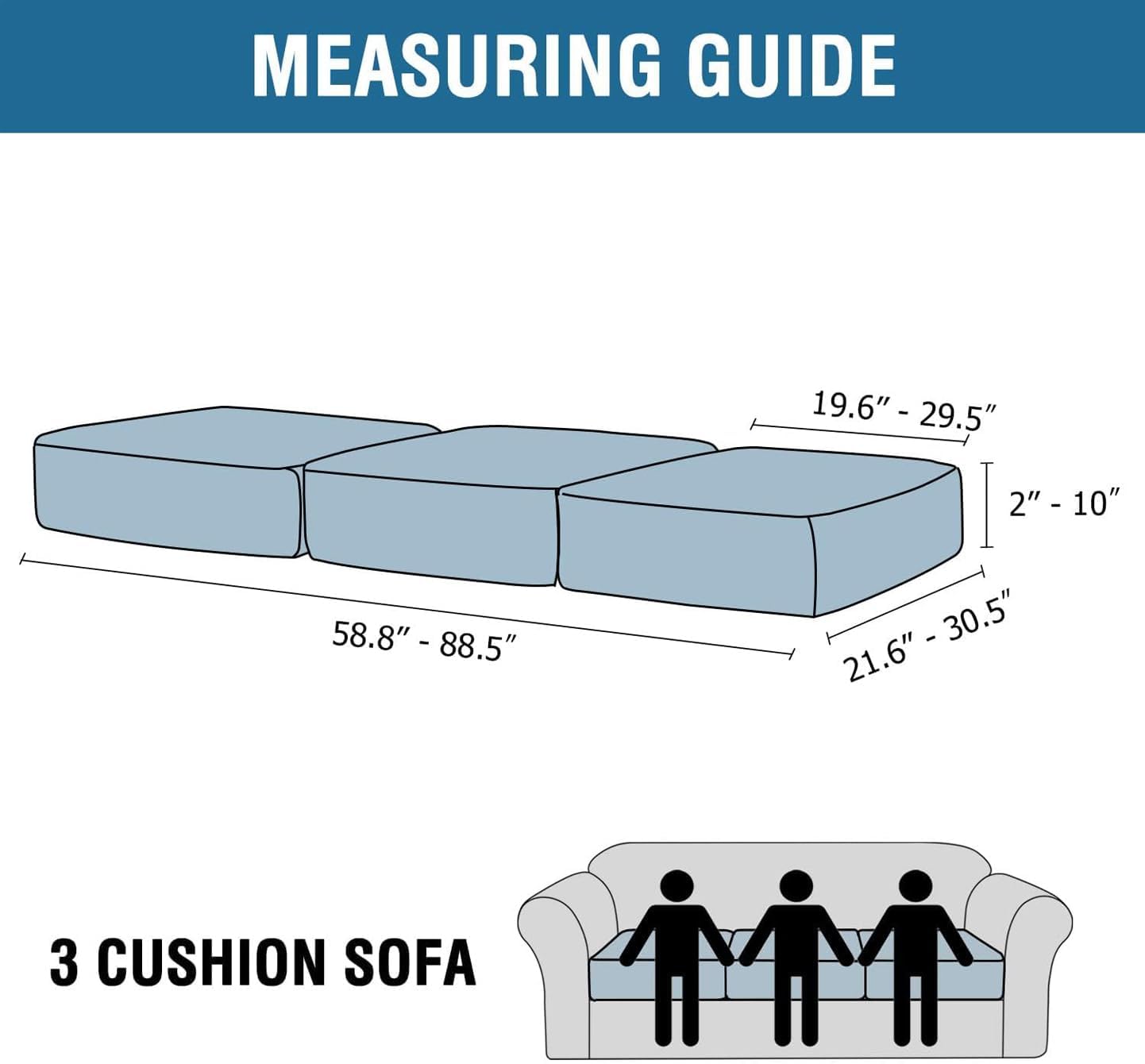 H.VERSAILTEX Velvet Stretch Couch Cushion Cover Plush Cushion Slipcover for Sofa Cushion Furniture Protector Seat Cushion Sofa Cover (3 Piece Sofa Cushion Covers, Caramel)