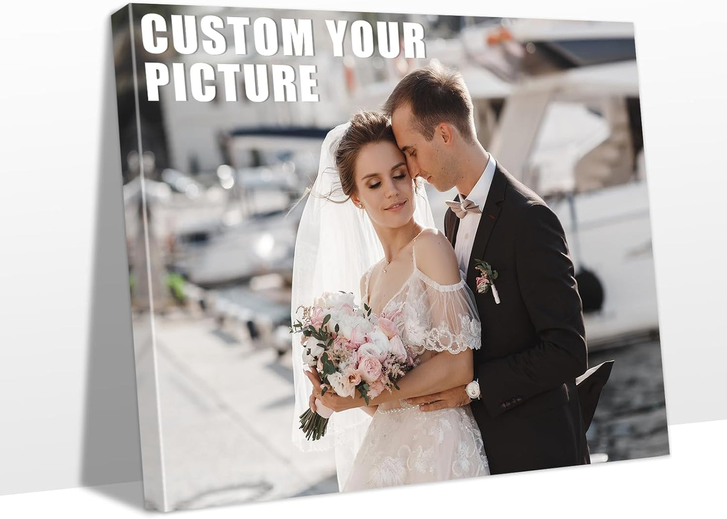 Personalized Custom Canvas Prints with Your Photos & Text, Customized Picture Print, Transform Own Images Into Framed Wall Art Digitally Printed Photo to Canvas, Keepsakes Gifts for Family 20x16’’