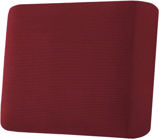 H.VERSAILTEX Super Stretch Individual Seat Cushion Covers Sofa Covers Couch Cushion Covers Slipcover Sets Thick Jacquard Textured Twill Fabric (1 Piece Chair Cushion Cover, Burgundy Red)