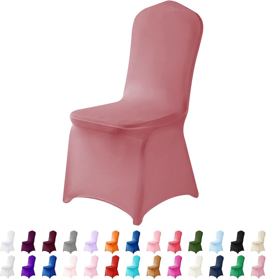 Spandex Chair Covers, 25PCS, Washable Protector for Living Room, Party, Banquet, Wedding, Hotel (Dusty Pink)