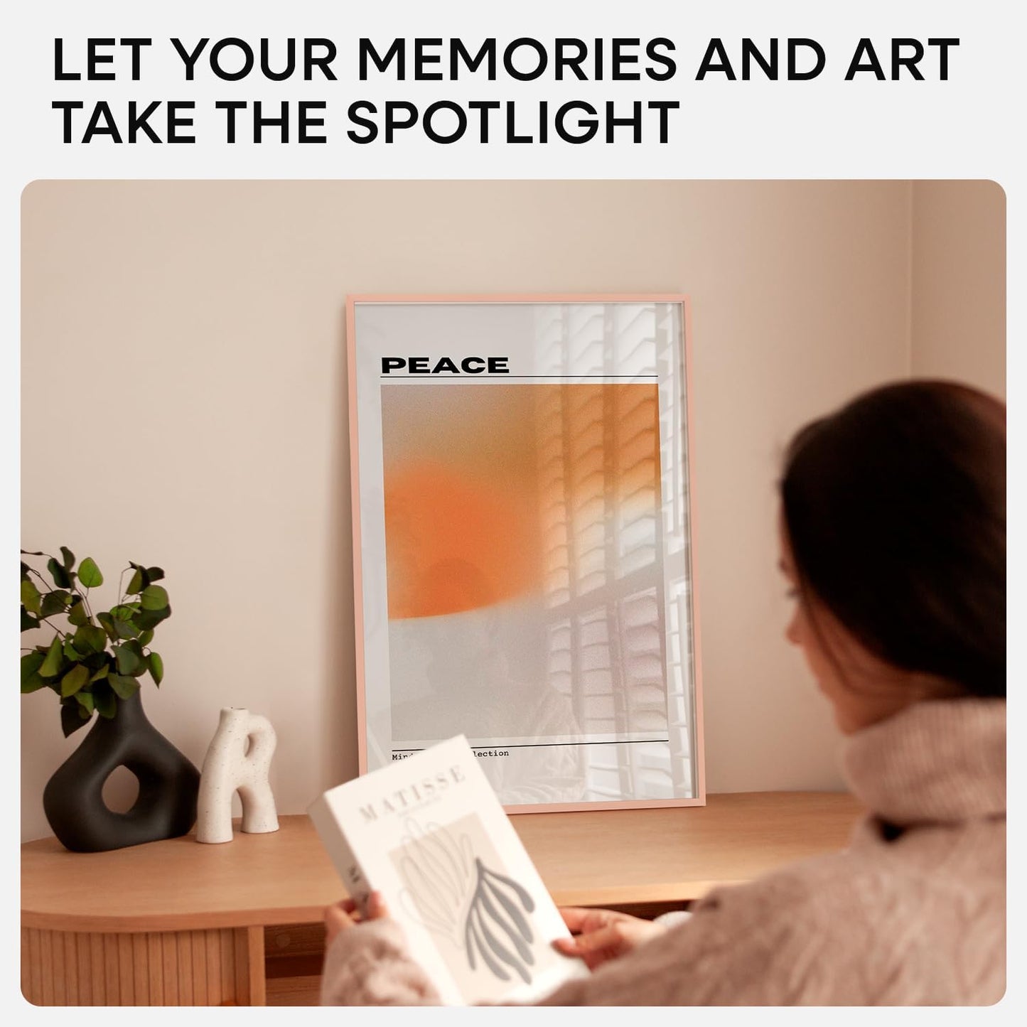 Homeforia 16x24 Picture Frame Rose Gold, High End Metal 16x24 Poster Frames with Mat 12x18 inch Photo, 16 x 24 Rose Gold Frame Matted to 12 by 18 Print, 24x16 Frame, Tempered Glass, Wall Kit, Set of 1