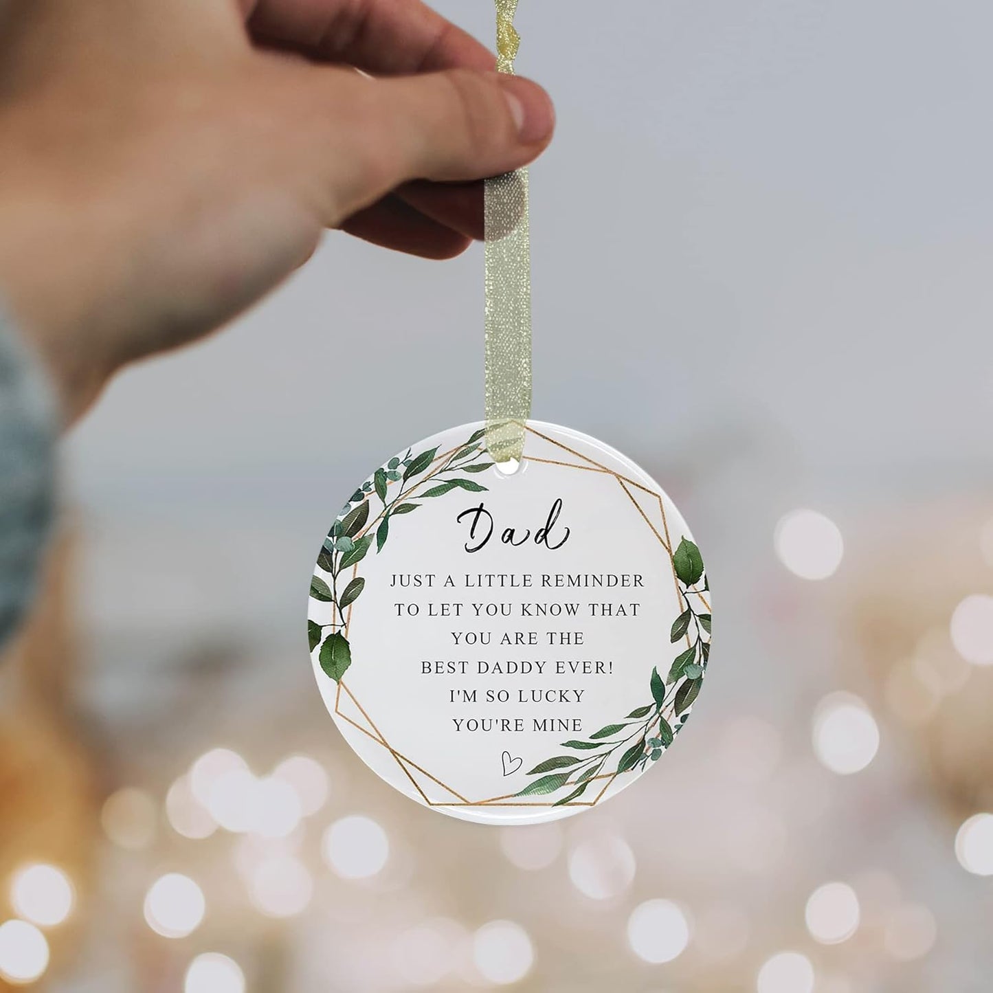 Dad Ornament 2025 - Christmas and Father's Day Gift From Son & Daughter - Forever Ornament for Father's Birthday - Best Dad Ever - Double-Sided Printing 2.9"