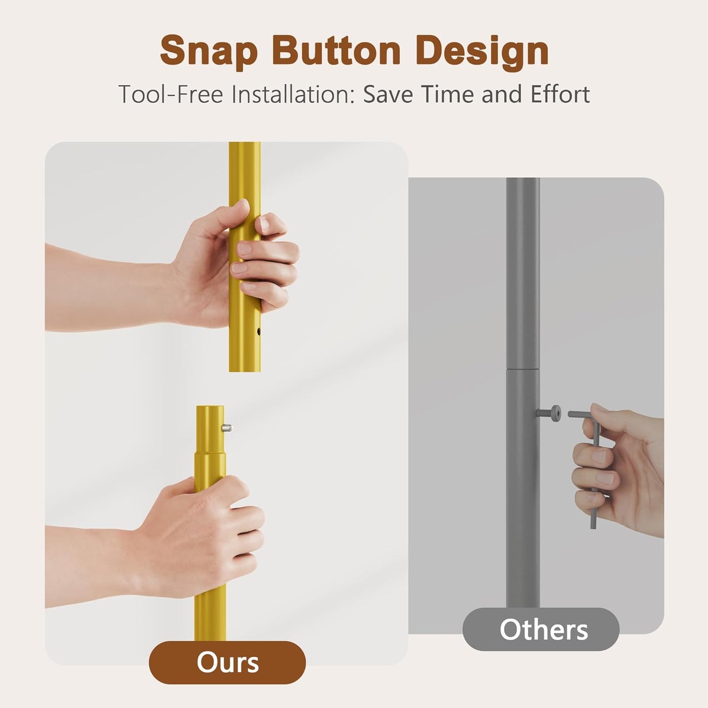 Hoctieon Gold Console Table, 3 Tier Entryway Table, Hallway Table, Narrow Sofa Table with Shelves, Entrance Table for Entryway, Gold and White