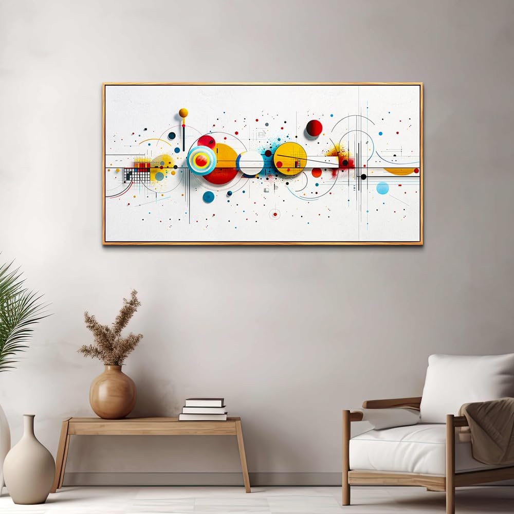 KELIYUAN Large Canvas Wall Art For Living Room Wall Decor For Bedroom Office Murals Decorations Abstract Geometric Drawing Artwork Pictures For Modern Home Decoration Aesthetics Wood Framed 30"X60"